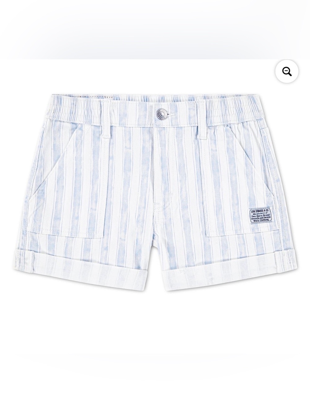 Levi's Light Blue and White Striped Kids Shorts
